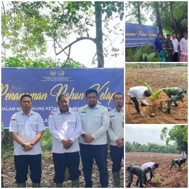 
					Wujudkan Pangan Berkelanjutan, Lapas Tebing Tinggi Gandeng Stakeholder Tanam Pohon Kelapa