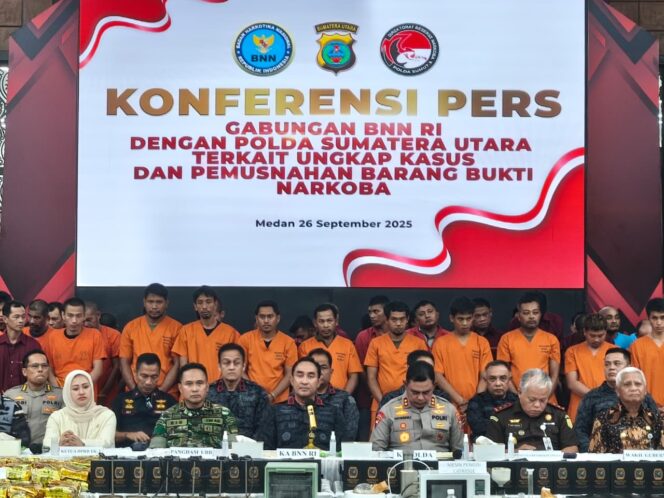 
					BNN RI dan Polda Sumut Ungkap 1,7 Ton Narkotika, Tegaskan Komitmen Selamatkan Generasi Bangsa