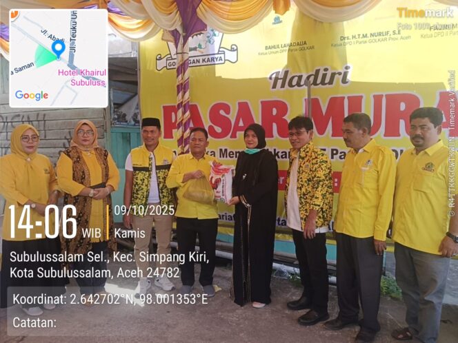 
					DPD II Golkar Kota Subulussalam Gelar Pasar Murah, Dorong Kepedulian Wakil Rakyat terhadap Kebutuhan Warga