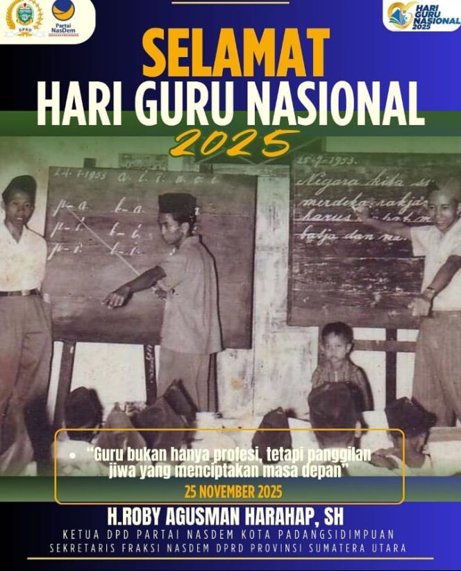 
					Momentum Hari Guru Nasional Tahun 2025, Roby Agusman Harahap Apresiasi Dedikasi Guru di Seluruh Indonesia