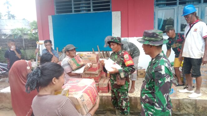 
					Satgas Gulbencal Kodam I/BB melalui Kodim 0211/TT Salurkan Bantuan Sembako bagi Warga Terdampak Bencana di Tapanuli Tengah