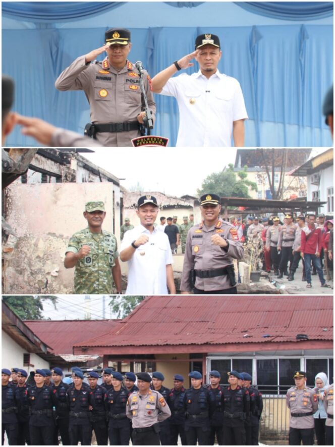 
					Polresta Pekanbaru Gelar Apel dan Gotong Royong Rekonstruksi Asrama Polisi