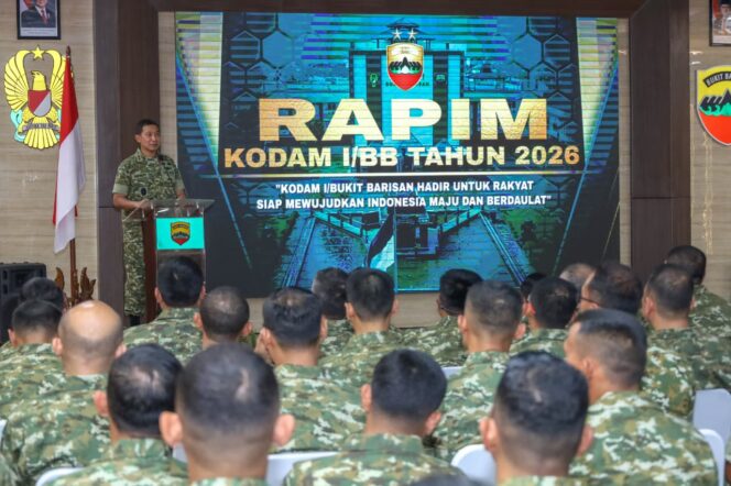 
					Pangdam I/BB Pimpin Rapat Pimpinan Kodam I/Bukit Barisan TA 2026