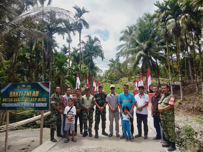 
					Karya Bakti Skala Besar TNI AD Rampungkan Jembatan Armco Sungai Menaula di Nias Utara