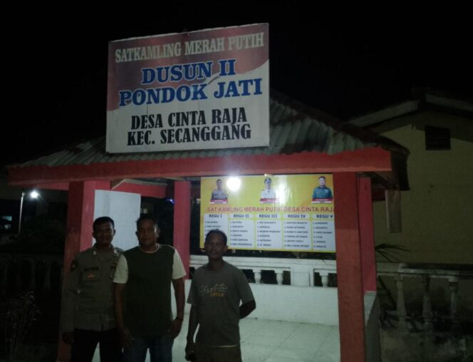 
					Sambangi Pos Kamling, Bhabinkamtibmas Polsek Secanggang Ajak Dukung Keamanan Lingkungan