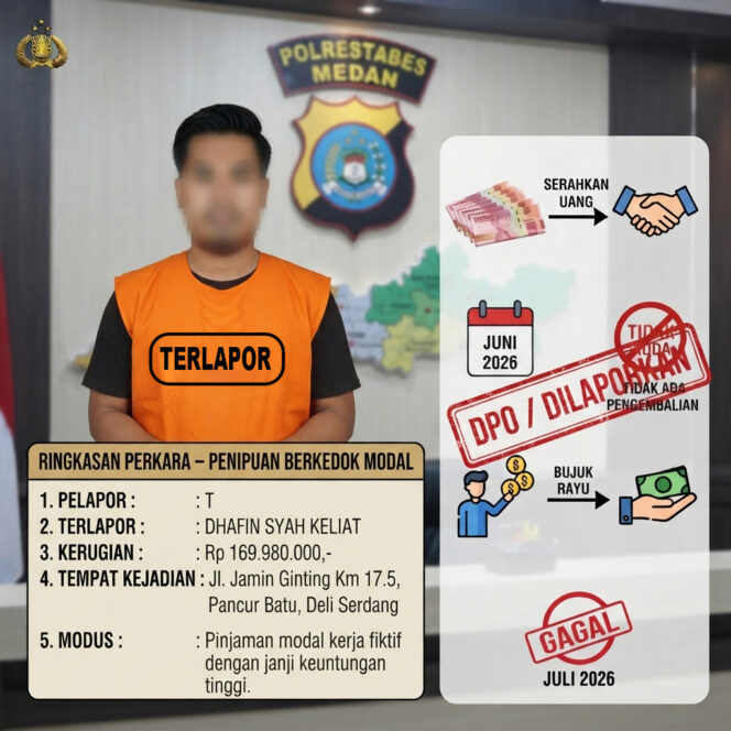 
					Diduga Melakukan Penipuan Berkedok Modal Kerja, Anak Anggota DPRD Deli Serdang Aktif Terancam Pidana
