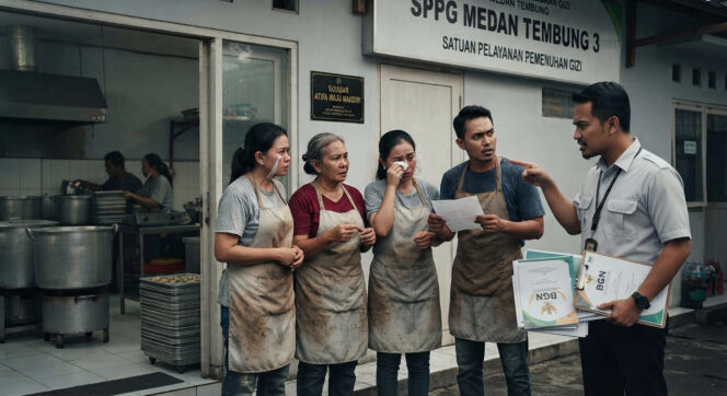 
					Program Strategis Presiden Prabowo, Dicedrai dengan Arogansi Ka SPPG dan Yayasan, 4 Pencuci Omprengan SPPG Medan Tembung 3 Di-PHK Kilat  Langgar SOP BGN